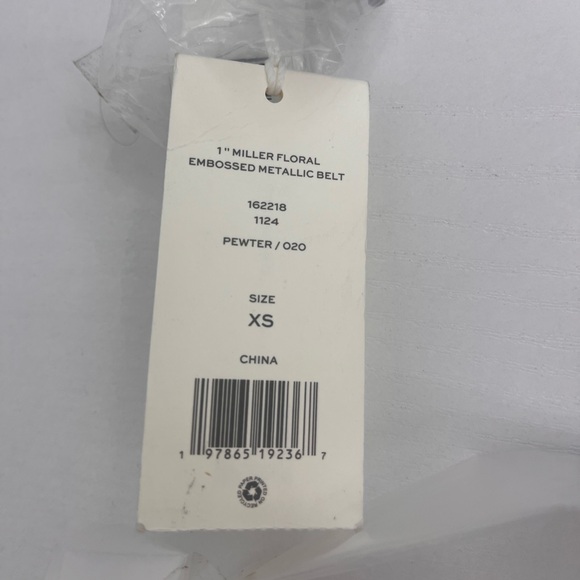 1" MILLER FLORAL EMBOSSED METALLIC BELT - Picture 5 of 6